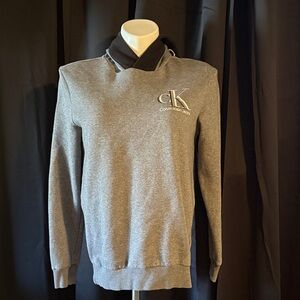 Calvin Klein Jeans Heather Gray Logo Pullover